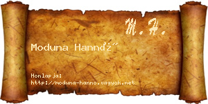 Moduna Hannó névjegykártya